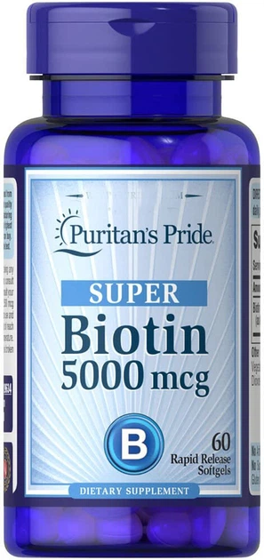 Витамины Puritan's Pride Biotin 5000 mcg 60 капсул (4384302662) – фото ...