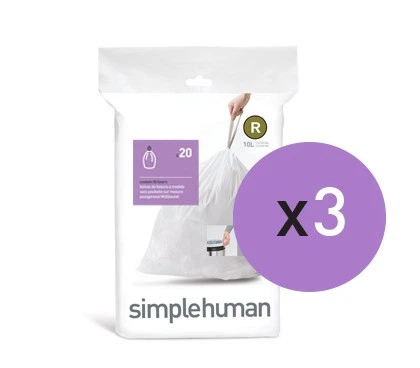 Мішки для мусора міцні 10л SIMPLEHUMAN білі, товщина - 30 мкн 60 шт. - зображення 3