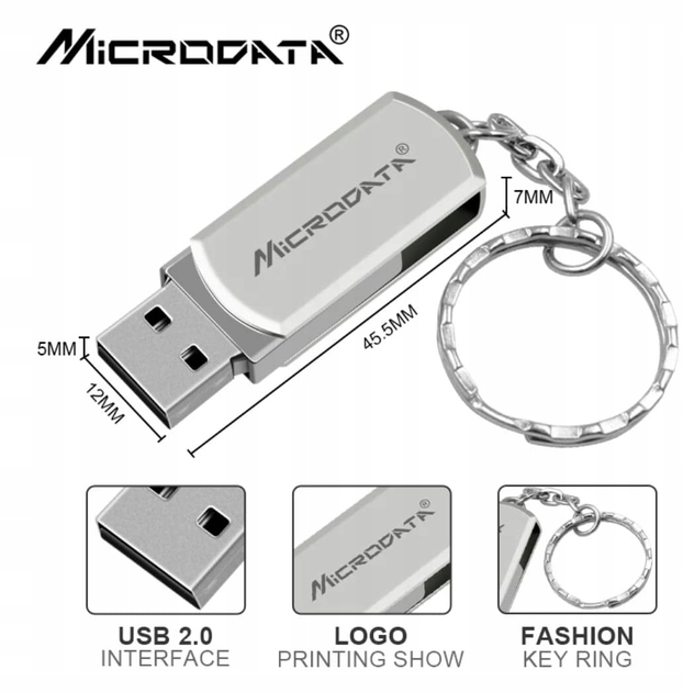 Металлическая USB Флешка 128гб для компьютера Microdata Aluminum 128GB Серый - Фото 5 Металлическая USB Флешка 128гб для компьютера Microdata Aluminum 128GB Серый - изображение 5