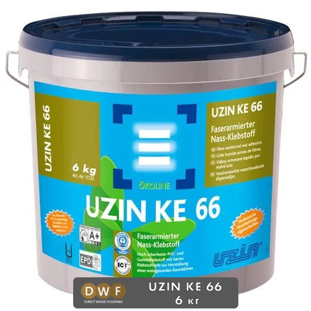 Клей UZIN KE 66 для виниловых покрытий и ПВХ покрытий 6 кг – фото .