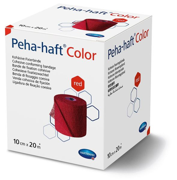 Бинт когезивний фіксуючий Peha-haft® Color red / Пеха-хафт колор червоний 10см x 20м 1шт - зображення 1