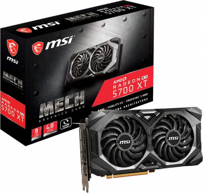Відеокарта MSI AMD Radeon RX 5700 XT 8Gb Mech (Radeon RX 5700 XT MECH) (GDDR6, 256 bit, PCI-E 4.0 x16) - Фото 2 Відеокарта MSI AMD Radeon RX 5700 XT 8Gb Mech (Radeon RX 5700 XT MECH) (GDDR6, 256 bit, PCI-E 4.0 x16) - изображение 2