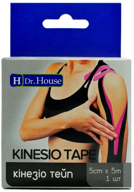 Пластир медичний H Dr. House Кінезіо тейп 5 см х 5 м Чорний (5065001558078) - зображення 1