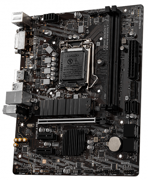 Материнська плата MSI B460M-A Pro (s1200, Intel B460, PCI-Ex16) - Фото 2 Материнська плата MSI B460M-A Pro (s1200, Intel B460, PCI-Ex16) - зображення 2