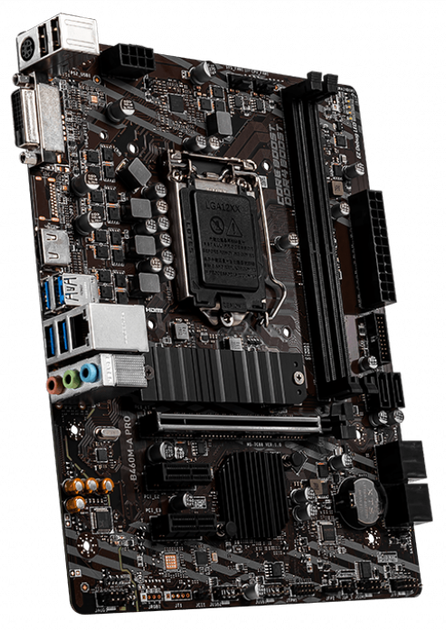 Материнська плата MSI B460M-A Pro (s1200, Intel B460, PCI-Ex16) - Фото 3 Материнська плата MSI B460M-A Pro (s1200, Intel B460, PCI-Ex16) - зображення 3
