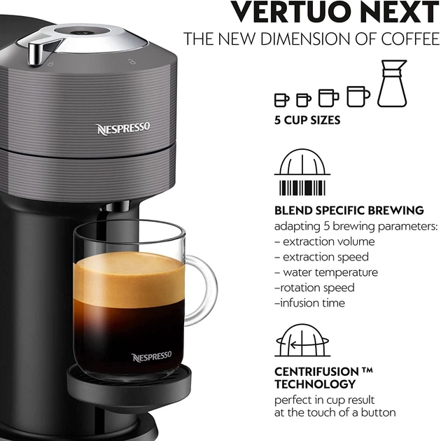 Капсульная кофемашина Nespresso Vertuo Next GDV1 Gray (серая) и