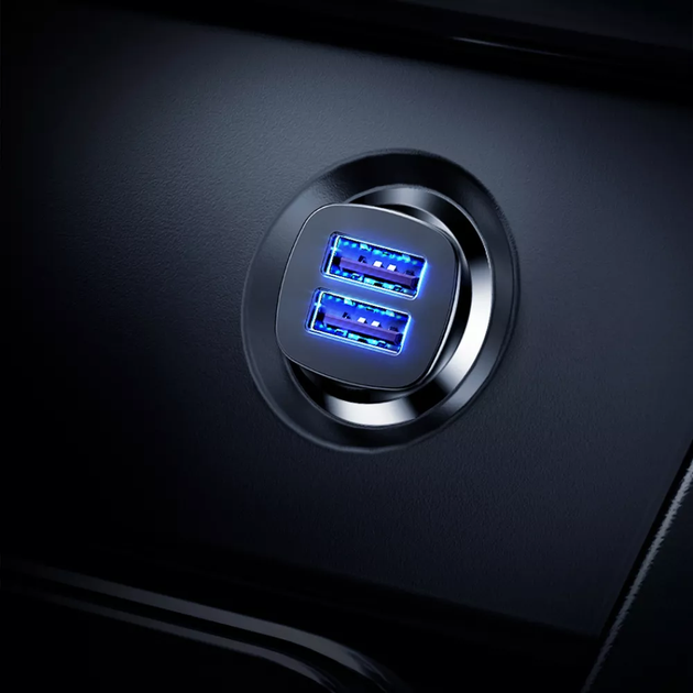 Автомобільний зарядний пристрій Baseus Variant (2USB) Black (5A) Dual Quick Charge 3.0 30W c захистом від перевантаження, чорний - зображення 8