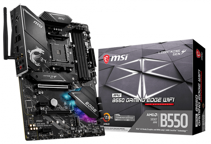 Материнская плата MSI MPG B550 Gaming Edge WiFi (sAM4, AMD B550, PCI-Ex16) - Фото 5 Материнская плата MSI MPG B550 Gaming Edge WiFi (sAM4, AMD B550, PCI-Ex16) - изображение 5