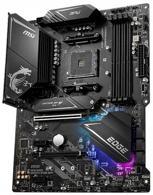 Материнская плата MSI MPG B550 Gaming Edge WiFi (sAM4, AMD B550, PCI-Ex16) - Фото 3 Материнская плата MSI MPG B550 Gaming Edge WiFi (sAM4, AMD B550, PCI-Ex16) - изображение 3