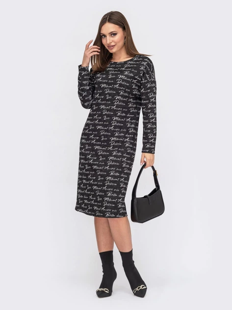 Платье миди женское Dressa 56393 44-46 Темно-серое (2000405842272_D) - Фото 3 Платье миди женское Dressa 56393 44-46 Темно-серое (2000405842272_D) - изображение 3