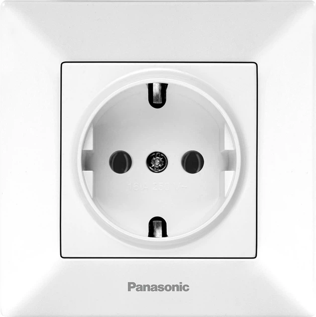 Розетка Panasonic Arkedia Slim с заземлением Белая (WNTC02022WH-UA