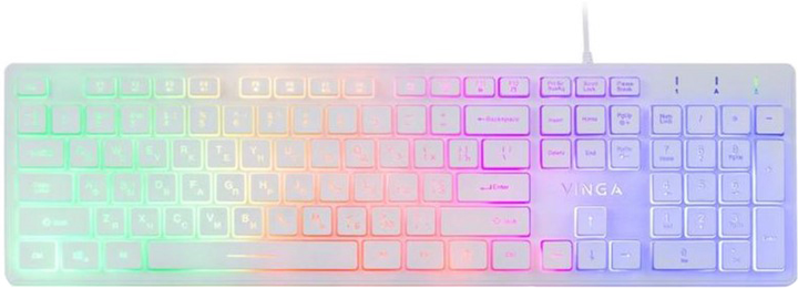 Клавіатура дротова Vinga KB410 USB White - зображення 1
