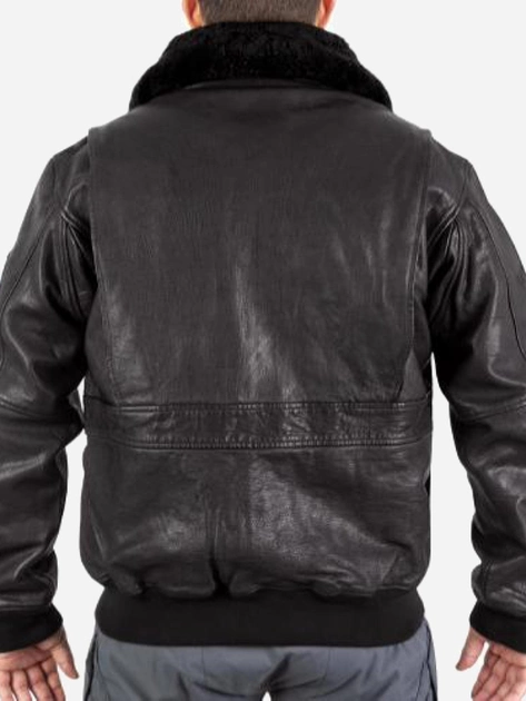 Куртка лётная кожанная MIL-TEC Sturm Flight Jacket Top Gun Leather with Fur Collar 10470002 3XL Black (2000980537419) - изображение 2