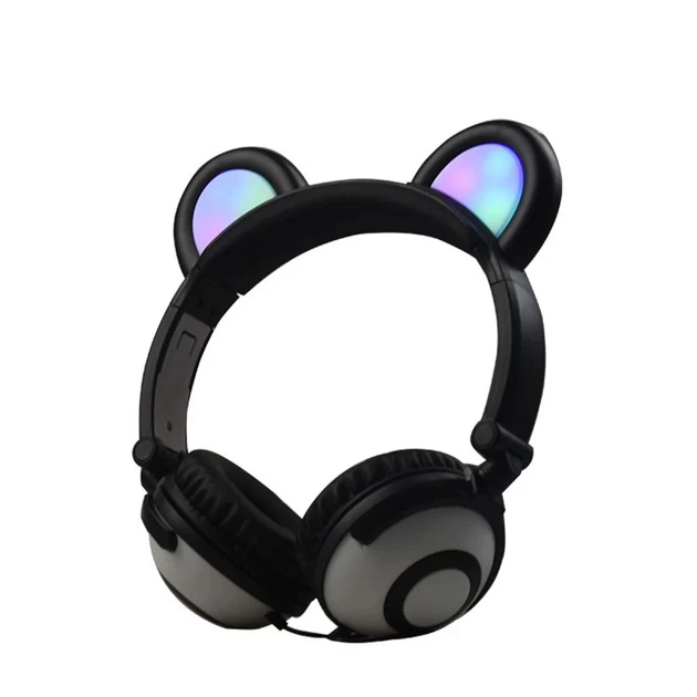 Наушники LINX Bear Ear Headphone Наушники с медвежья ушками LED подсветка 350 mAh Черный (SUN1859) - изображение 3