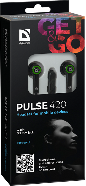 Гарнітура Defender Pulse 420 Green (63422) (6217087) - Фото 5 Гарнітура Defender Pulse 420 Green (63422) (6217087) - зображення 5