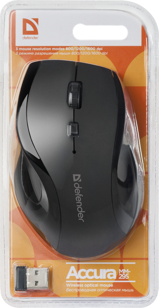 Миша Defender Accura MM-295 Wireless Black (52295) (6414722) - изображение 4