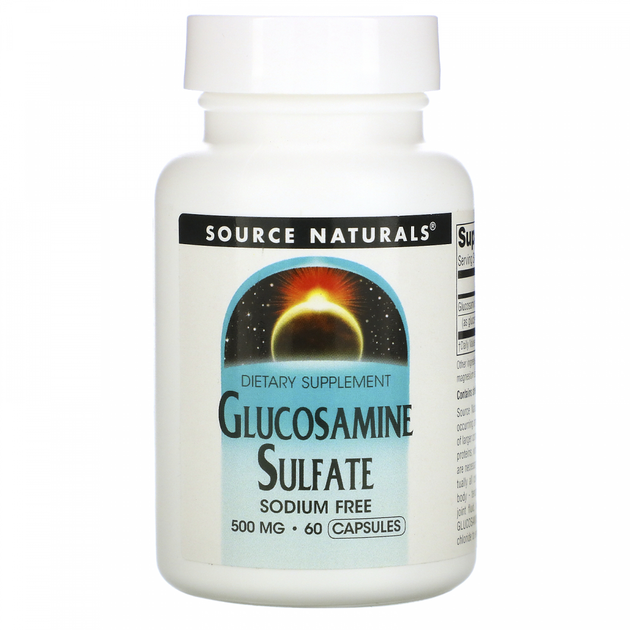Глюкозамин сульфат Source Naturals (Glucosamine Sulfate) 500 мг 60 капсул - зображення 1