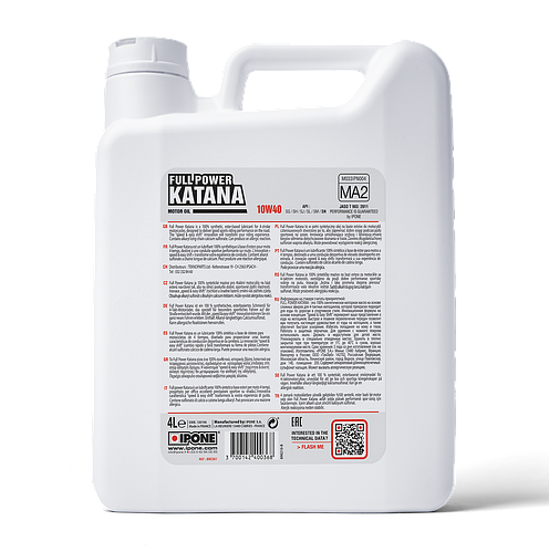 Моторное масло 4T IPONE Full Power Katana 10W-40 4 л (800361) - изображение 2