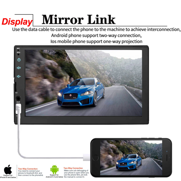 Автомагнитола 2 DIN MP5 CML-PLAY 7023 с камерой заднего вида USB BT AUX (7023) - изображение 4