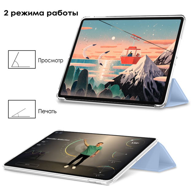 Силиконовый чехол Fruct Protect для iPad Pro 11 2018-22 Противоударный Голубой - изображение 3