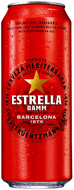 Упаковка пива Estrella Damm Lager світле фільтроване 4.6% 0.5 л х 24 шт (8410793586123) - зображення 2