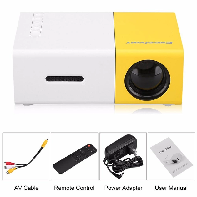 Мультимедийный портативный проектор UKC YG-300 с динамиком White/Yellow - изображение 3