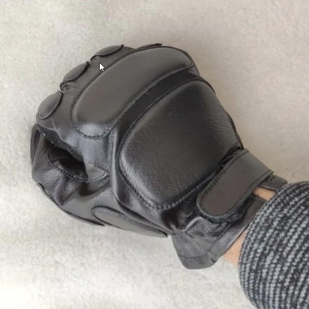 Чоловічі тактичні шкіряні рукавички для військових (спецназ) без підкладки GlovesUA мод.312а р.8 чорні - зображення 2
