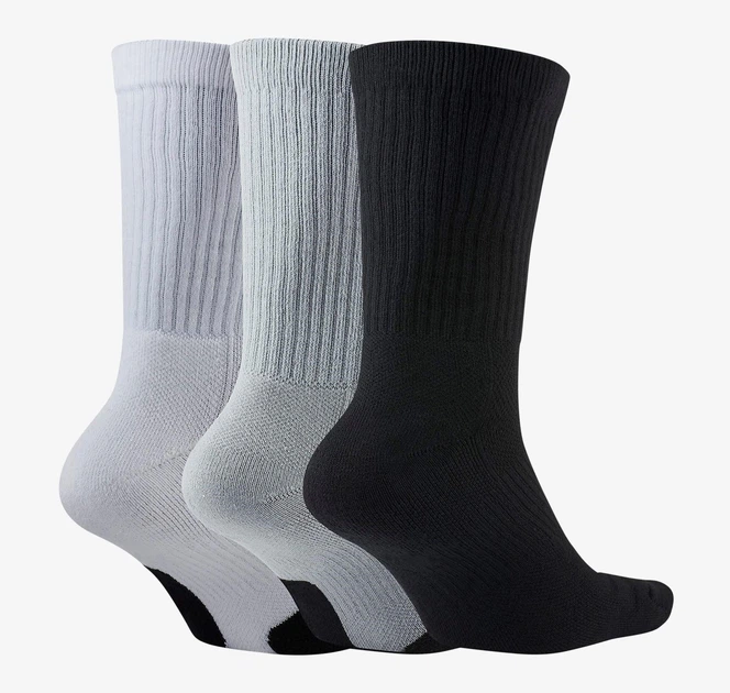 Баскетбольні Шкарпетки Nike Everyday Crew Basketball Socks (3 Pair)(DA2123-902) XL Білий/Сірий/Чорний - зображення 2
