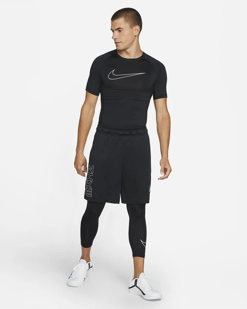 Nike Pro ブラック コンプレッショントップ Компрессионная Футболка Nike Pro Dri-FIT Short-Sleeve Top(DD1992