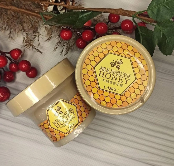 Парафиновая маска-пленка для рук с медом и маточным молоком Laikou Milk Hand Wax Honey, 120 г 