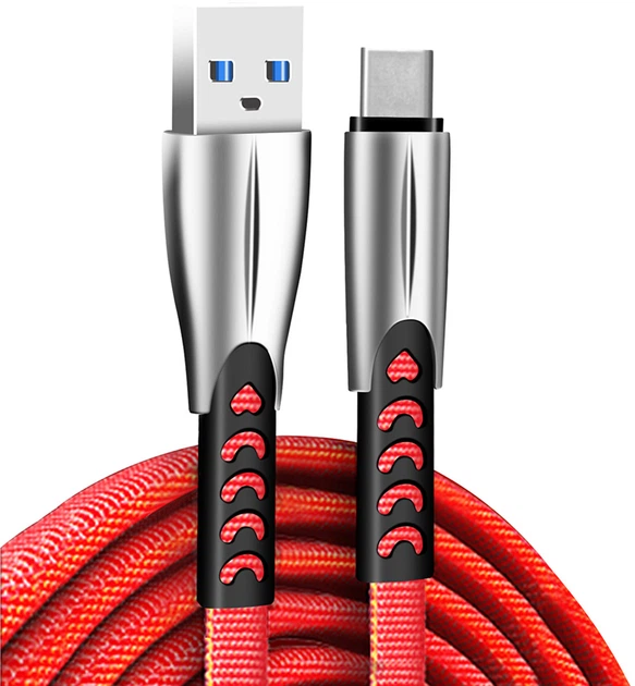 Кабель ColorWay USB - Type-C (zinc alloy) 2.4А 1 м Red (CW-CBUC012-RD) - Фото 2 Кабель ColorWay USB - Type-C (zinc alloy) 2.4А 1 м Red (CW-CBUC012-RD) - изображение 2