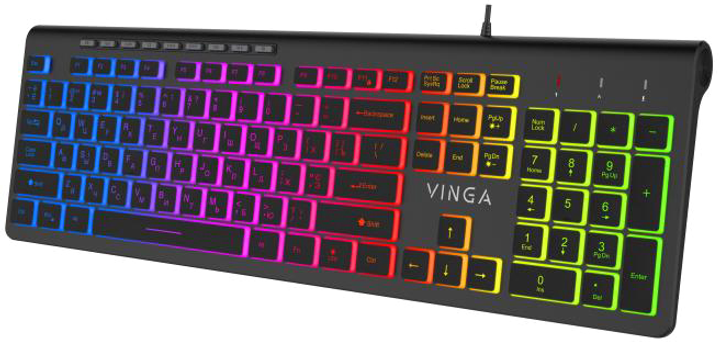 Клавиатура проводная Vinga KB460 USB Black (KB-460 Black) - изображение 3