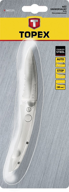 Нож TOPEX универсальный, лезвие 80 мм, пружинный (98Z110) - зображення 2