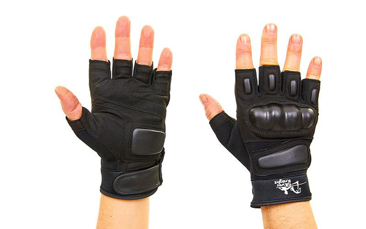 Перчатки тактические с открытыми пальцами SILVER KNIGHT 7053 L Черные - изображение 1
