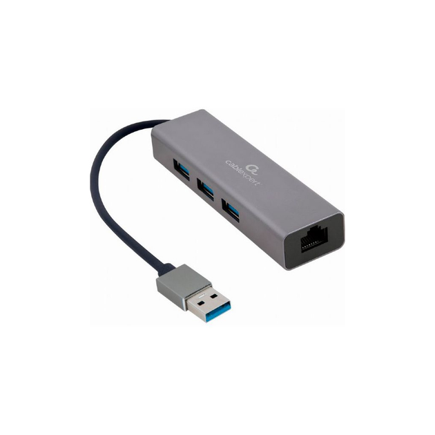 Адаптер USB-A to Gigabit Ethernet, 3 Ports USB 3.1 Gen1 Cablexpert (A-AMU3-LAN-01) - изображение 1