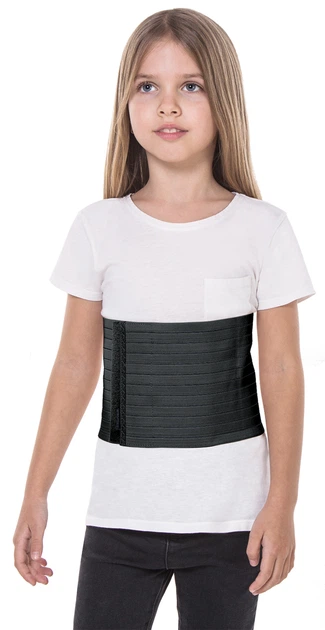 Бандаж післяопераційний пористий з ребрами жорсткості Торос-Груп Тип 150П (ч) дитячий пояс після операції розмір 0 Чорний 1 шт (4820114093547) - зображення 1