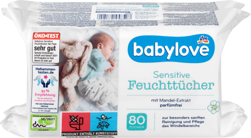 Вологі серветки Babylove Sensitive 2уп*80 шт - Фото 1 Вологі серветки Babylove Sensitive 2уп*80 шт - зображення 1