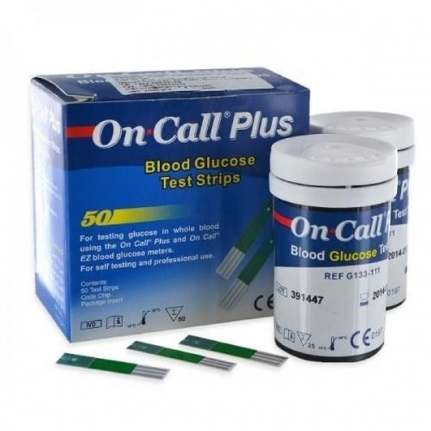 Тест полоски для глюкометра On-Call Plus (Он колл плюс) 50 шт. (2х25) - изображение 1
