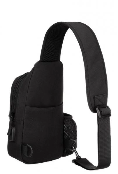 Армійська сумка рюкзак з портом USB Захисник 129-B чорний - зображення 2