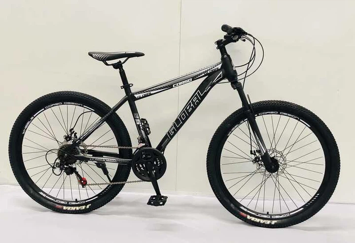 Велосипед Спортивний Corso Global 26" дюймів TK-24405 стальна рама 15'', Saiguan 21 швидкість, Чорний з білим - зображення 9