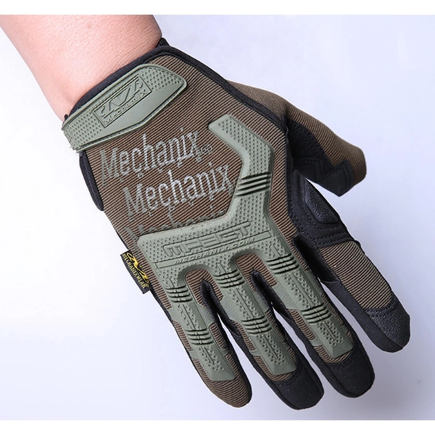 Перчатки тактические военные-армейские сенсорные M-PACT с защитой костяшек кулака дышащие, боевые M Оливковый MPTZ72008-1 - изображение 1