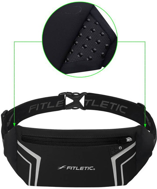Сумка на пояс для бега Fitletic Blitz Running Belt Черная (WR01-01 ...