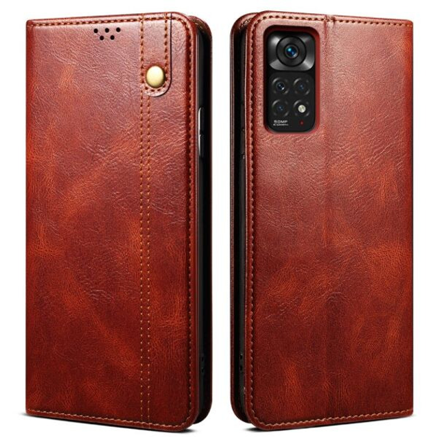 Защитный чехол Unicase Leather Wallet для Xiaomi Redmi Note 11 Note 11s Brown фото отзывы 6121