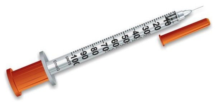 Шприц інсуліновий одноразовий MEDICARE з інтегрованой голкою U-100 - зображення 1