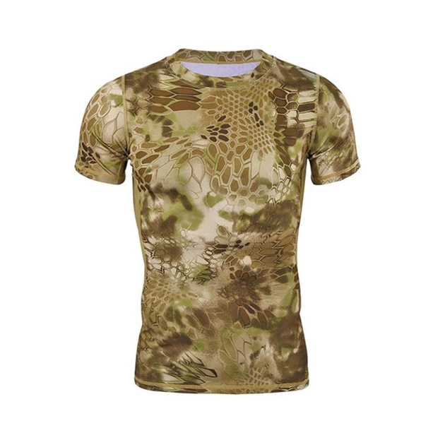 Тактична футболка Lesko A159 Brown Kryptek розмір L з коротким рукавом для чоловіків - зображення 1
