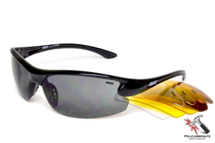 Спортивные защитные очки со сменными линзами AVK Vega 01 тактические - зображення 1