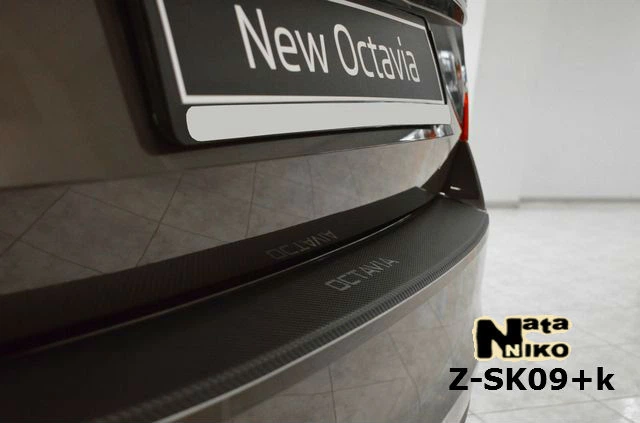 Накладка на бампер Skoda Octavia 2013- с загибом NataNiko Z-SK09 - изображение 2
