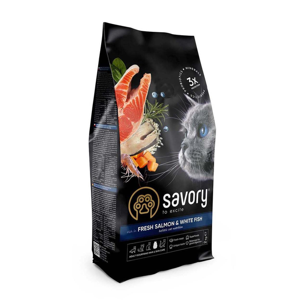 Корм для котов Savory Adult Cat Gourmand Fresh Salmon and White Fish ...