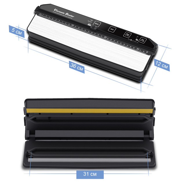 Вакууматор Vacuum Sealer AP-13 Вакуумный упаковщик для сухих и влажных продуктов Черный - изображение 2