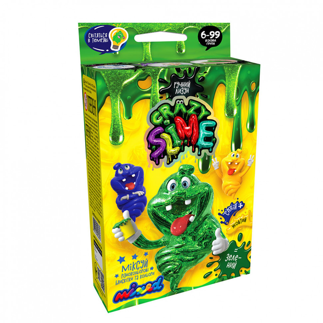 Дитячий набір для створення лизуна "Crazy Slime" SLM-02, 4 види Зелений - Фото 1 Дитячий набір для створення лизуна "Crazy Slime" SLM-02, 4 види Зелений - зображення 1